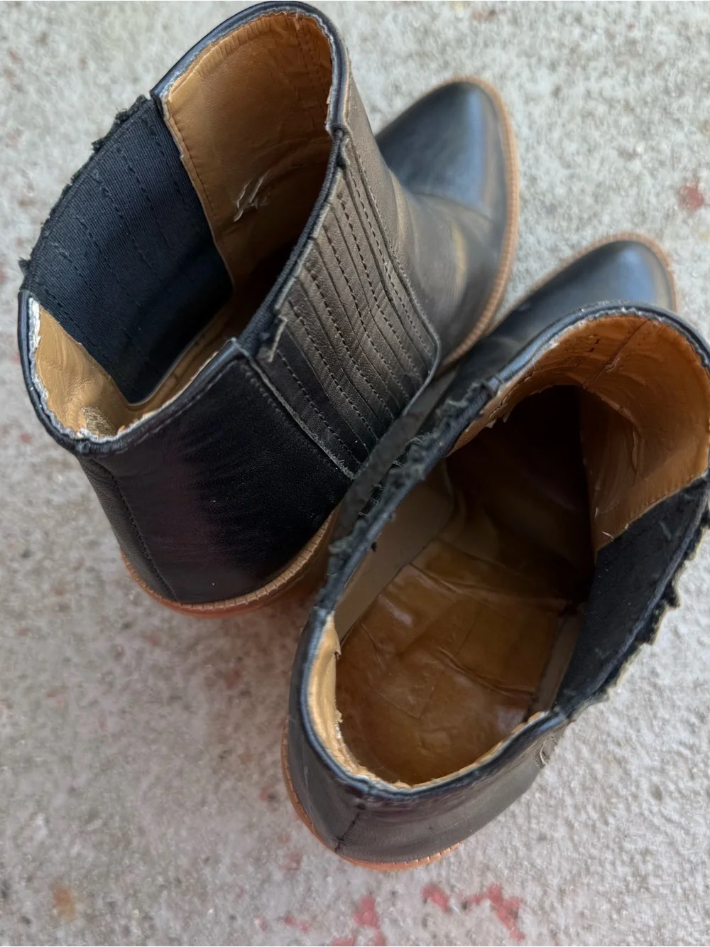 Zara Black Leather Wedge Ankle Boots